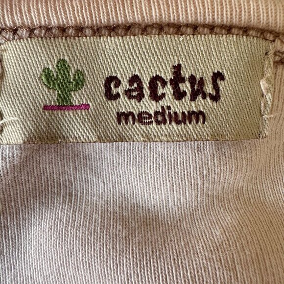 Y2K Cactus 100% Cotton Peach Pink Butterfly Gold Crystal Embelilshed Top Size M - Picture 11 of 11